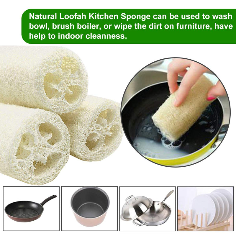 [Australia] - 6 Pcs Natural Loofah, Exfoliating Luffa Natural Loofah Sponge Body Scrubber For Bathing And Back Caring Spa, 4 Inch Length Organic Loofah Loofahs Sponges For Shower Scrubbing And Kitchen Cleaning 