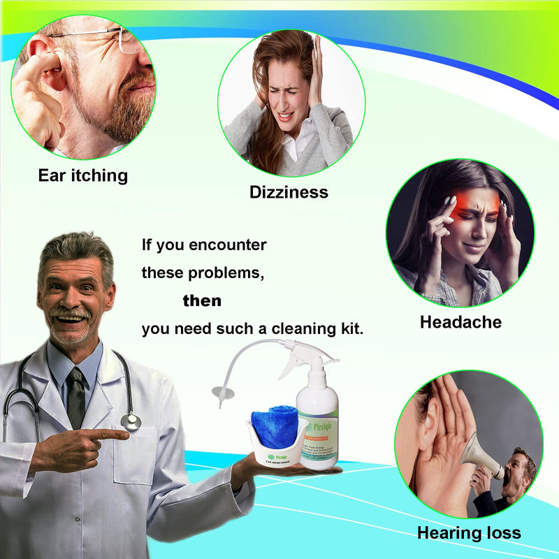 [Australia] - Ear Wax Removal Tool, Ear Cleaning Kits Safe Ear Irrigation Kit Ear Flush Kit for Adults Kid, Ear Wax Washer Device Easy to Operate, Includes Basin, Syringe, Curette Kit, Towel and 40 Disposable Tips 