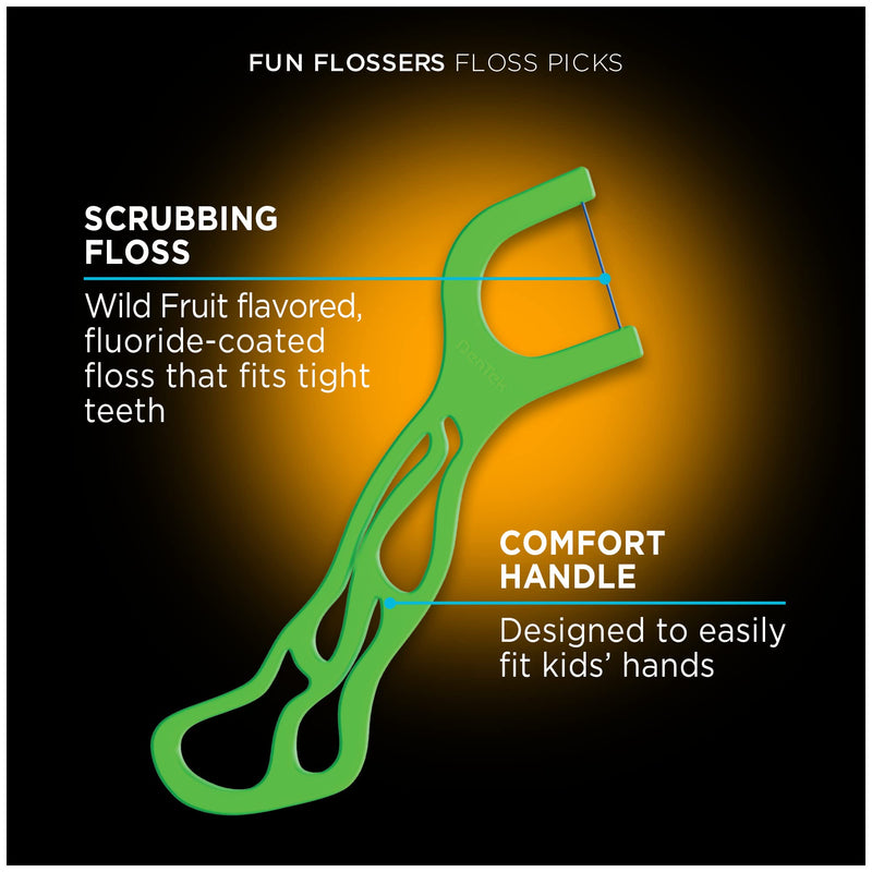 [Australia] - DenTek Kids Fun Flossers, Wild Fruit, 90 Count 90 Count (Pack of 1) 