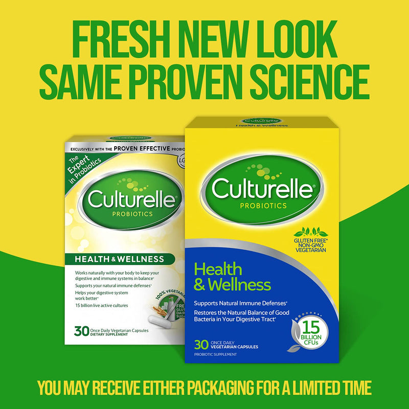 [Australia] - Culturelle Health & Wellness Daily Probiotic Supplement For Men and Women, Supports Natural Immune Defense, With a Proven Effective Probiotic, 15 Billion CFU’s, 30 Count 