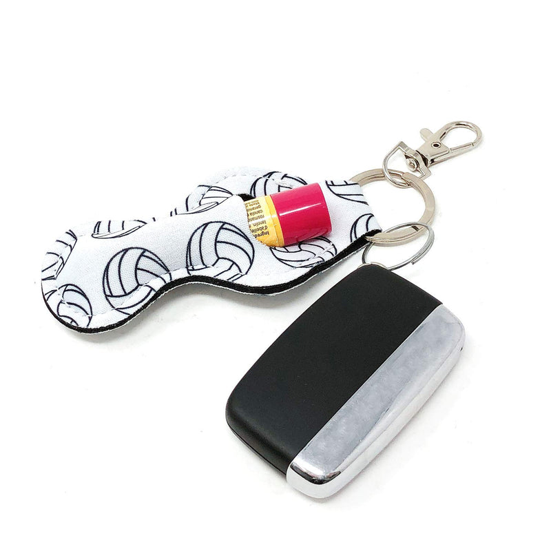 [Australia] - allydrew 10 Pack Chapstick Holder Keychain with 10 Pieces Metal Clasps Volleyball 