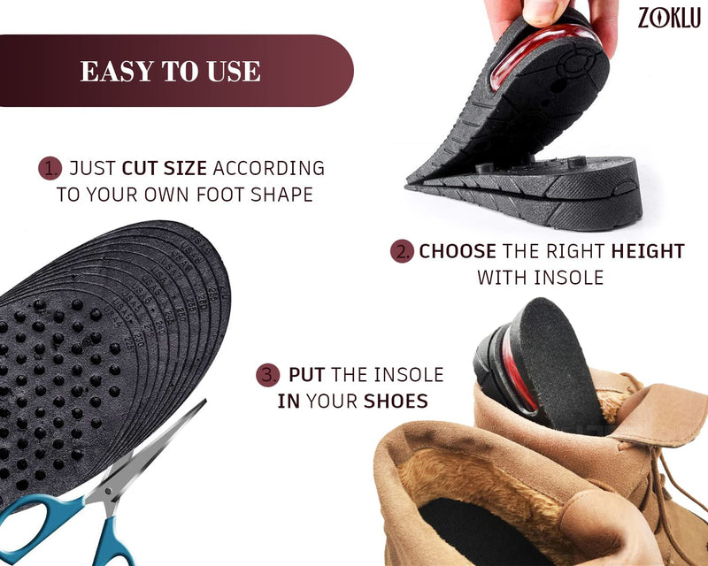 [Australia] - Height Increasing Shoe Inserts for Women - 1 Pair Orthotic Heel Lift Heel Inserts for Women Shoe Insoles Men Height Increase Elevator Shoes Flat Foot Insoles for Men Heel Cushion Insole Shoe Cushion 