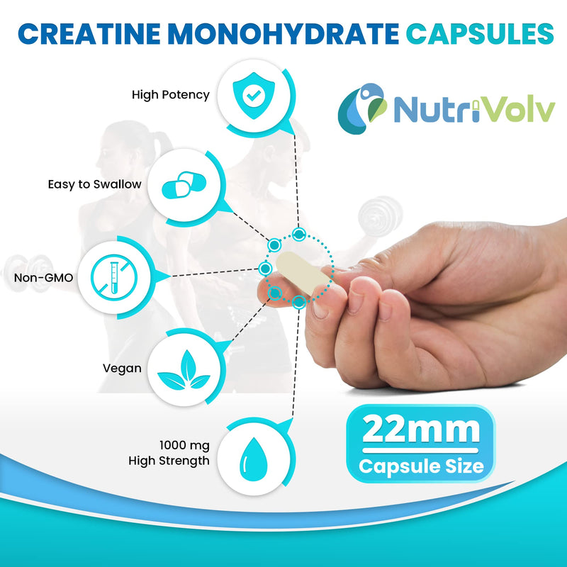[Australia] - Creatine Monohydrate 1000mg Pure Supplements Gain Muscle & Build Strength | 90 Capsules 