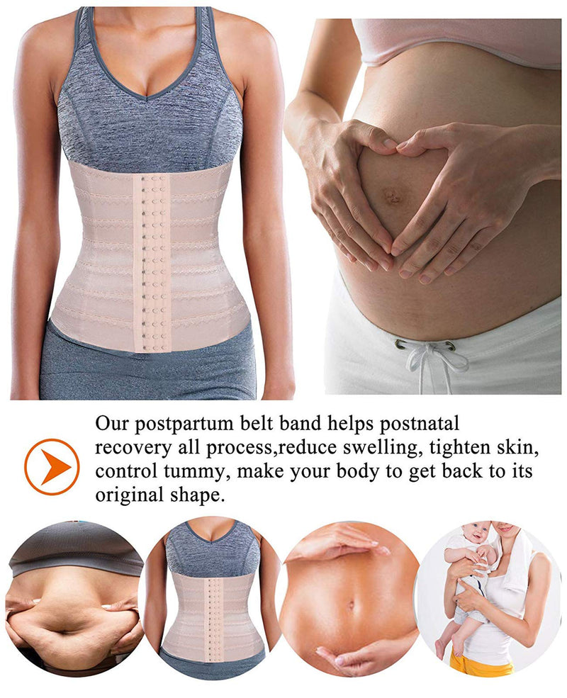 [Australia] - Bafully Womens Waist Trainer Corset Slimming Body Shaper Tummy Control Girdle Band Steel Boned Underwear XL Beige 