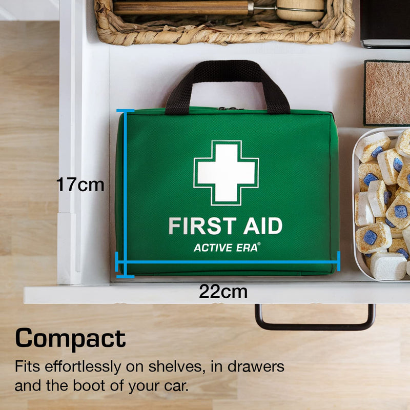 [Australia] - 90 Piece Premium First Aid Kit Bag - Includes Eyewash, 2 x Cold (Ice) Packs and Emergency Blanket for Home, Office, Car, Caravan, Workplace, Travel Green 