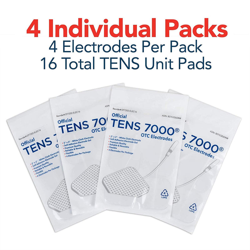 [Australia] - TENS 7000 Official TENS Unit Replacement Pads, 16 Count - Premium Quality OTC TENS Unit Pads, 2" X 2" - Compatible with Most TENS Machines, Replacement Electrodes Value Pack 