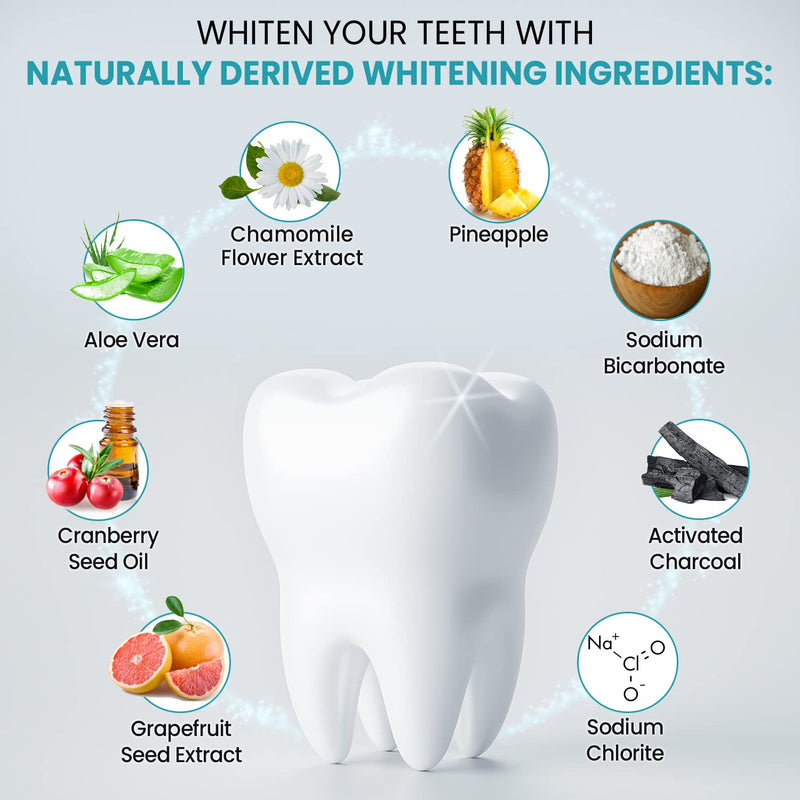 [Australia] - Teeth Whitening Gel Refills X 8 (3ml Each) - Peroxide Free, Vegan & Natural - 10 Minutes Stain Remover for Sensitive Teeth - Enamel Safe Teeth Whitener Gels Syringes for Visible Tooth Whitening 