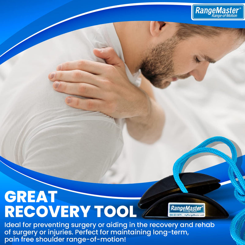 [Australia] - RangeMaster BlueRanger Shoulder Pulley with Patient Guide │ Aids Recovery and Rehabilitation │ Helps Enhance Pain Free Range of Motion │ Adjustable, Metal Bracket Door Attachment Blue 