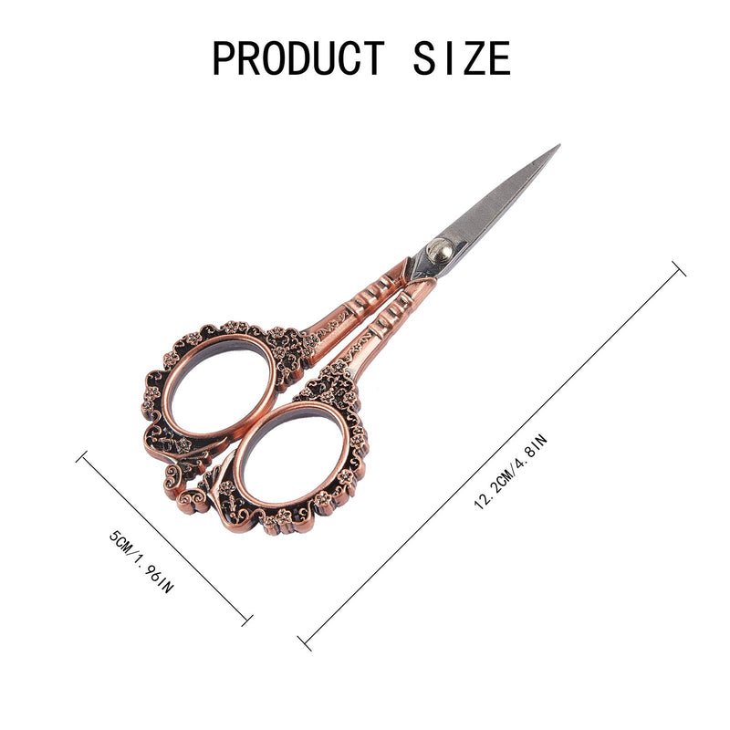 [Australia] - NICENEEDED Professional Manicure Scissors Vintage Stainless Steel Cuticle Precision Beauty Grooming for Nail, Facial Hair, Eyebrow, Eyelash, Nose Hair (Red Copper) Red Copper 