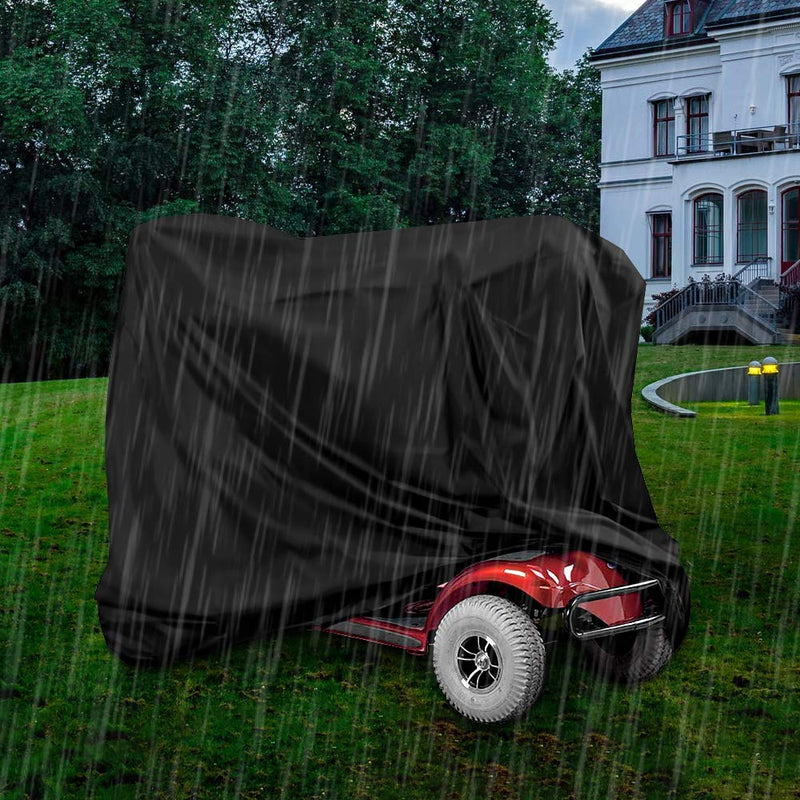 [Australia] - Waterproof Mobility Scooter Cover, Black Heavy Duty 190D Oxford Scooter Cover,4 Wheel Power Scooter Travel Storage Cover to Prevent Rain Wind Dust Sun fits for Most Mobility Scooter (170X61X117cm) 170X61X117cm 