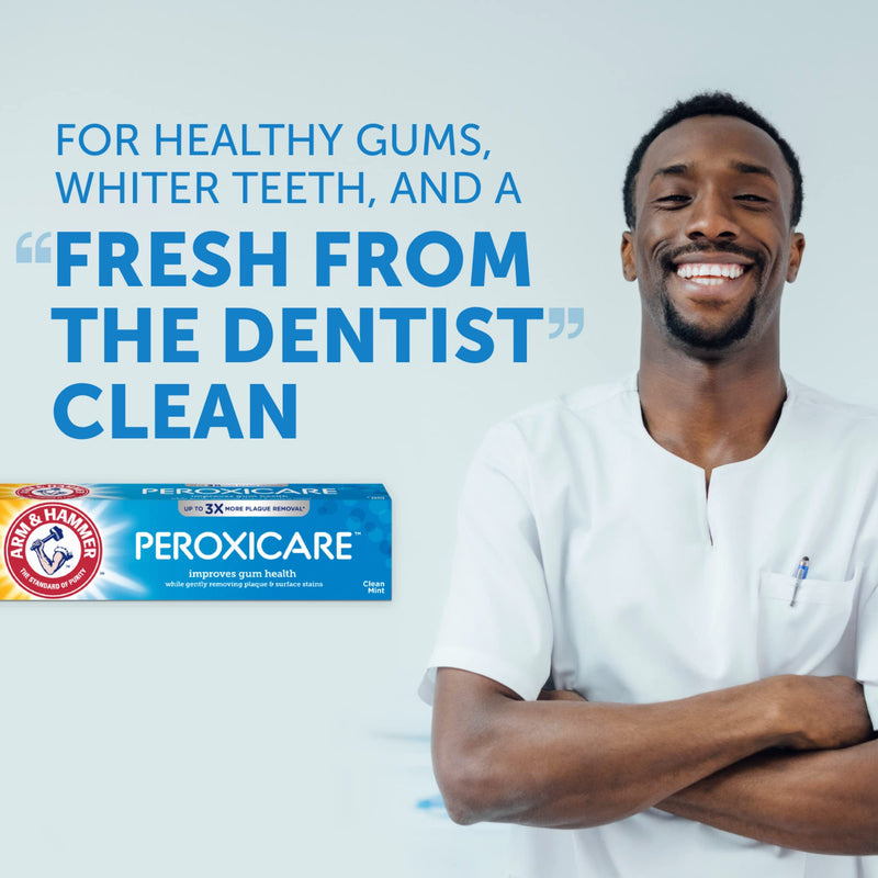 [Australia] - ARM & HAMMER Peroxicare Toothpaste, TWIN PACK (Contains Two 6oz Tubes) – Clean Mint- Fluoride Toothpaste 6 Ounce (Pack of 2) 