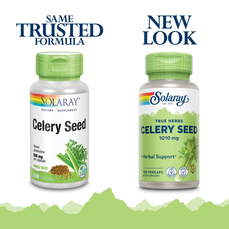 [Australia] - Solaray Celery Seed 1010mg | Healthy Cardiovascular, Liver, Water Balance & Joint Support | Whole Seed w/Phytochemicals & Flavonoids | Non-GMO | 100ct 