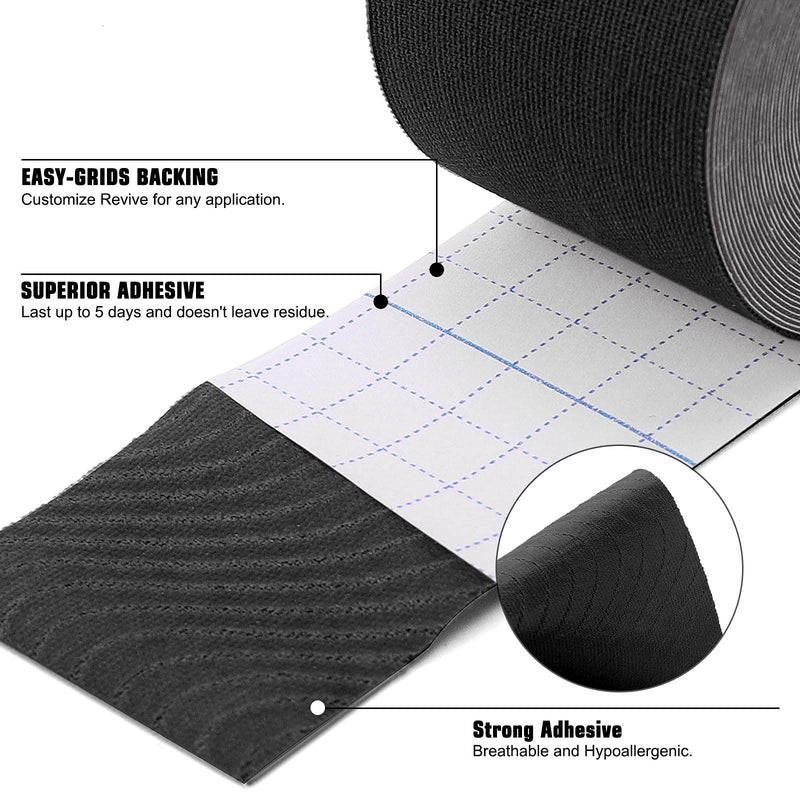 [Australia] - Kinesiology Tape Kinetic Tape (6 Rolls) Waterproof Athletic Sports Tape Physio Tape for Knees, Shoulder, Ankles, Elbow, Pain Relief,Joint Support and Recovery Uncut 1inch 16.4ft Roll(Black) Black 1 Inch 6 Rolls 