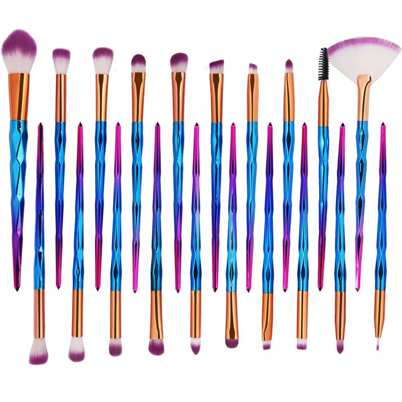 [Australia] - KOLIGHT Pack of 20pcs Cosmetic Eye Shadow Sponge Eyeliner Eyebrow Lip Nose Foundation Powder Makeup Brushes Sets (purple) purple 