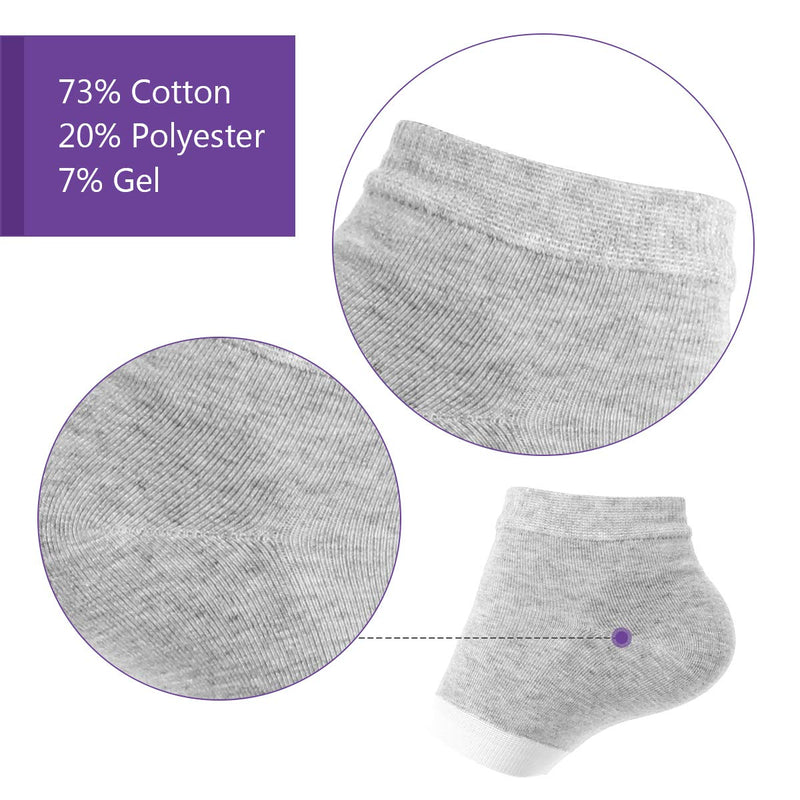 [Australia] - 4 Pairs Heel Moisturizing Socks, Spa Lotion Gel Socks for Dry Cracked Heels, Open Toe Socks for Men and Women for Heal, Treat Dry While You Sleeping 