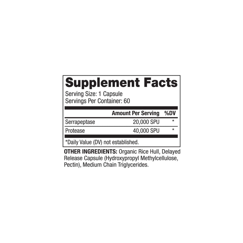 [Australia] - Dr. Mercola Serrapeptase Enzymes, 60 Servings (60 Capsules), Supports Overall Immune Health*, Non GMO, Soy Free, Gluten Free 