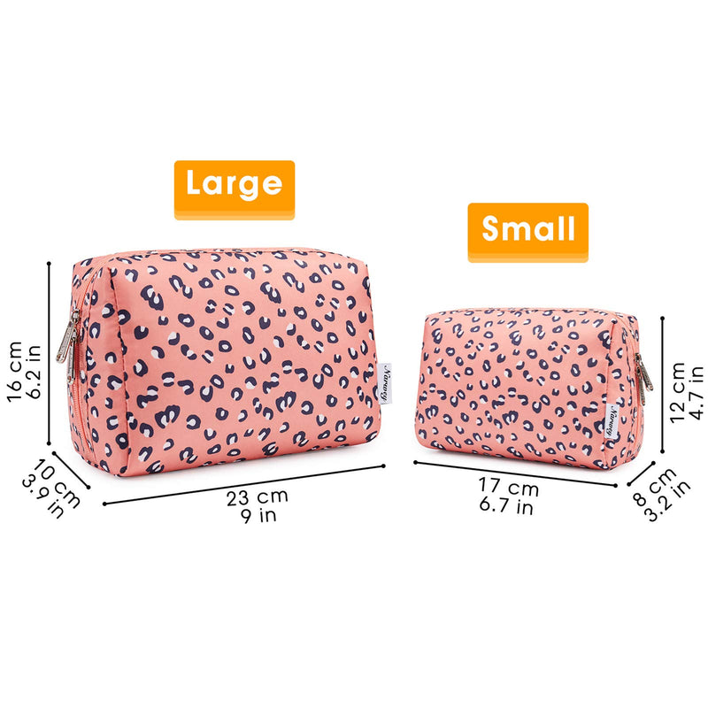 [Australia] - Large Makeup Bag Zipper Pouch Travel Cosmetic Organizer for Women and Girls (Large, Leopard) Large 