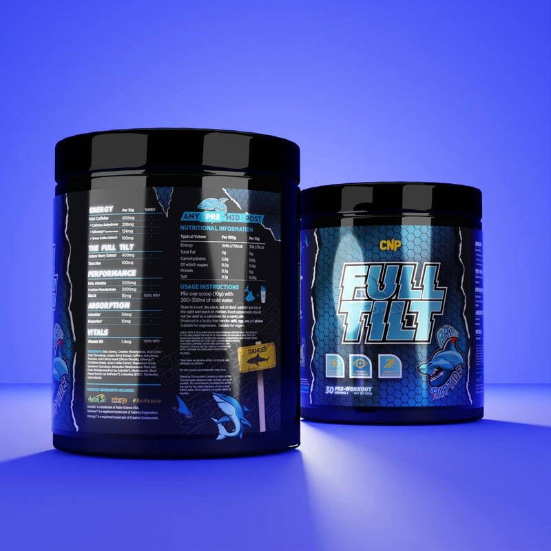 [Australia] - CNP Professional, Pro, Full Tilt Strong Pre-Workout EU Version, 30 Servings, Stimulant & Nootropic, Energy, Focus (Razz Riptide) Razz Riptide 