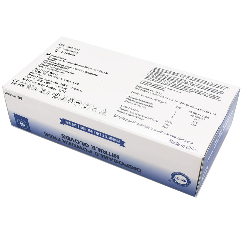 [Australia] - Nitrile Gloves Disposable Powder Free Premium Blue | Medical, tattoo parlours, food handling, cosmetics, industrial, general health & safety etc M (Pack of 100) 