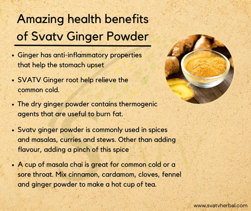 [Australia] - Svatv Ginger Root Powder (Zingiber officinale Roscoe) | Fresh Warming and Stimulating Herb | Powerful Antioxidants | Ground | Raw | Gluten Free Powder | 227g, 0.5lb, 8oz 
