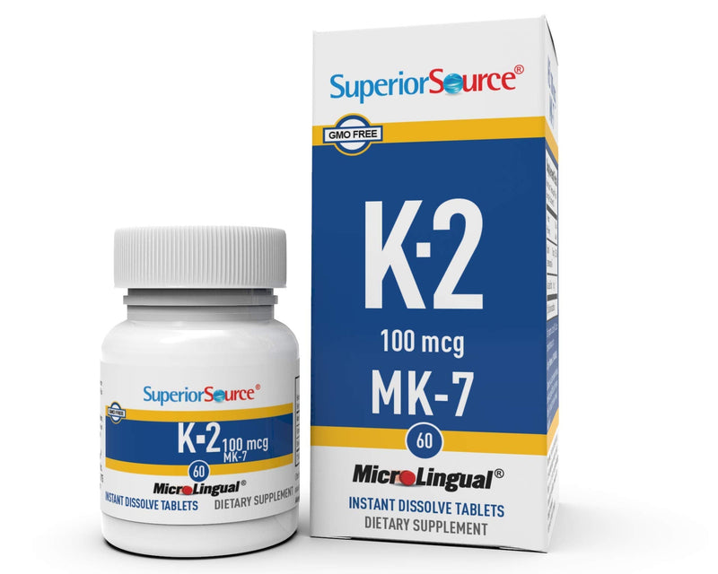 [Australia] - Superior Source Vitamin K2 MK-7 (Menaquinone-7), 100 mcg, Quick Dissolve Sublingual Tablets, 60 Count 