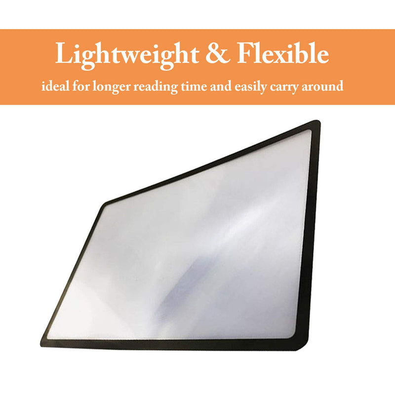 [Australia] - MagDepo Magnifying Sheet 2 Pack 3X PVC Page Size with 2 Bonus Card Magnifier and Pouches, Magnifying Glass for Reading Small Patterns, Maps and Books 