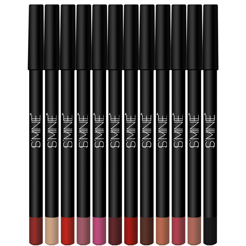 [Australia] - IS'MINE Matte Lip Liner Pencil Set - 12 Assorted Colors High Pigmented Natural Lip Makeup Soft Pencils Longwear Matte Smooth Ultra Fine Lip Liners (Color Set -1) Color Set -1 