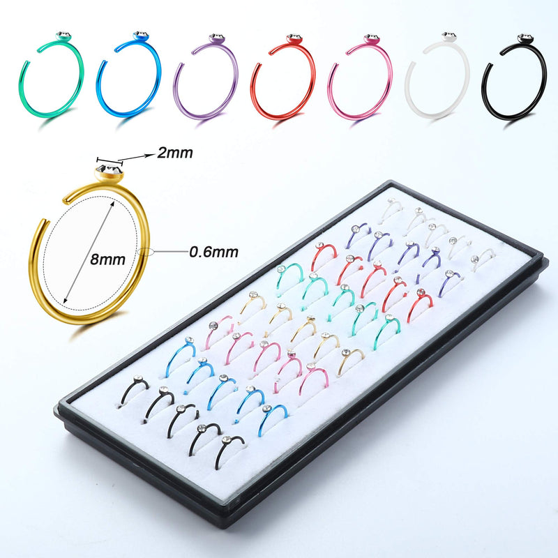 [Australia] - Drperfect Nose Ring Studs,100pcs 316L Stainless Steel Nose Ring Hoops Tiny Bone Studs for Women Men Nose Piercing Jewelry Style1 