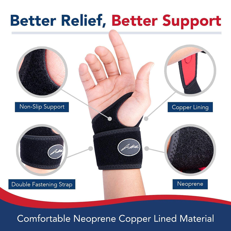 [Australia] - Bundle: Heat Therapy Arthritis Gloves (1 Pair, Pink) + Copper Lined Wrist Support (Single) 