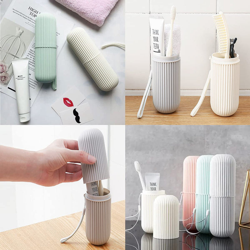 [Australia] - Travel Toothbrush Case,Forreen 4 Pieces Waterproof Toothbrush Box Portable Toothbrush Holder Toothbrush Storage Box With Hanging Rope for Hiking Camping Business Trip 
