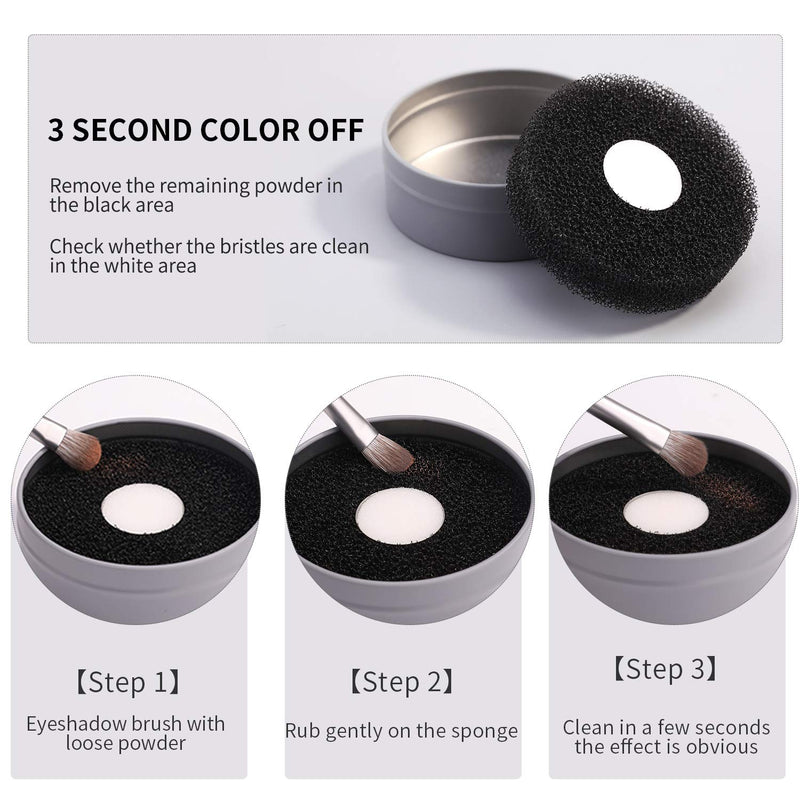 [Australia] - MSQ Color Removal Sponge Makeup Brush Cleaning Box, Makeup Brush Quick Cleaner Sponge, Quick Cleaner Sponge Remove Shadow Color from Makeup Brushes -Without Chemicals 