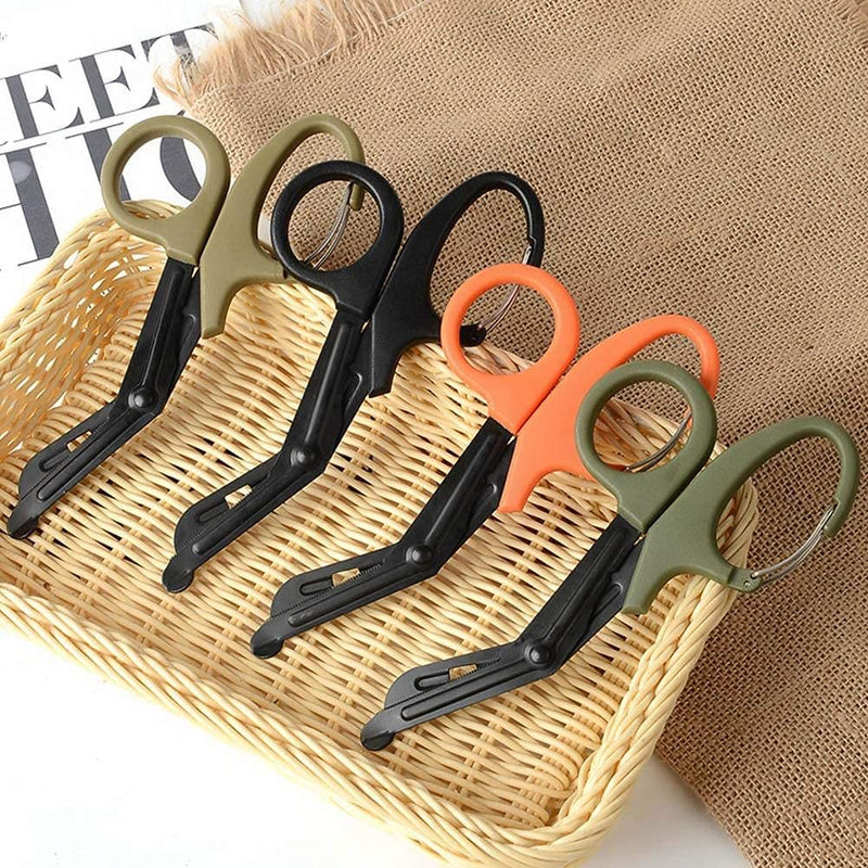 [Australia] - Titanium Bandage Shears Scissors 19cm , EMT and Trauma Shears, Bent Stealth Black Coated for Nurses, Students, Emergency Room (Orange) Orange 