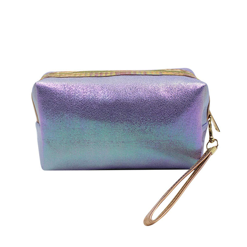 [Australia] - mosstyus Holographic Cosmetic Bag Travel Toiletry Organizer Mermaid Storage Purse Small Make up bags for Girls Blue 