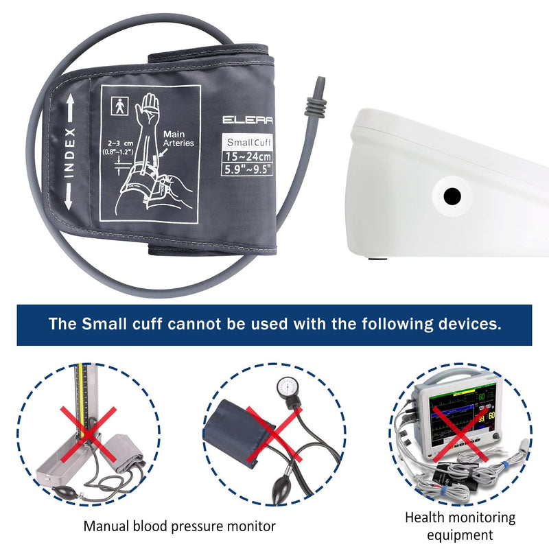 [Australia] - Small Blood Pressure Cuff, ELERA Replacement Small Cuff Applicable for 5.9”-9.5” (15-24CM) Small Arm, Cuff Only BP Machine Not Included Small（Pack of 1） 