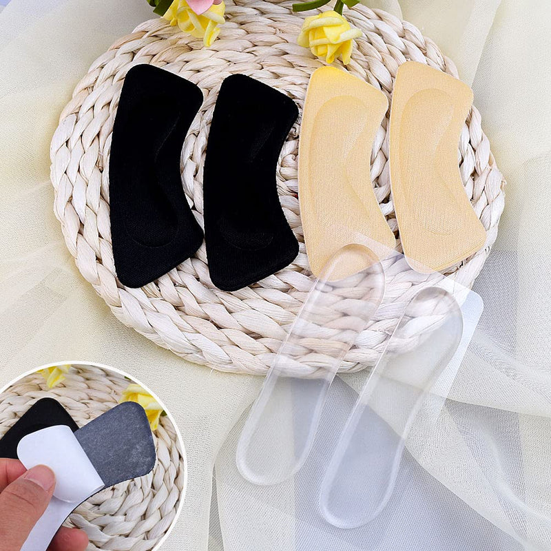 [Australia] - 3 Pairs Soft Heel Grips, Heel Cushion Pads Heel Care Protectors Heel Liner Foot Shoe Insoles Stickers (Transparent, Black, Beige) 