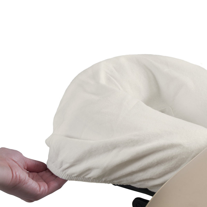 [Australia] - EARTHLITE Professional Flannel Face Pillow Covers � Machine Washable, 100% Cotton, Face Cradle Covers, Crescent Covers (2pack) / Fits Massage Table & Massage Chair Cushions Natural 