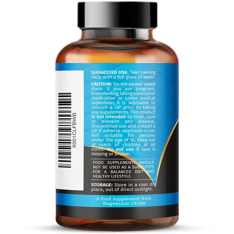 [Australia] - Magnesium Citrate 1480mg - 180 Vegan Capsules not Magnesium Tablets - Providing 444mg Elemental Magnesium - 3 Month Supply - High Strength Magnesium Supplements - Made in The UK by Howard & James 