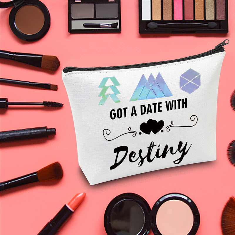 [Australia] - LEVLO Funny Destiny Cosmetic Bag Destiny Fans Gift Got a Date With Destiny Make up Zipper Pouch Bag For Women Girls, Date With Destiny, 