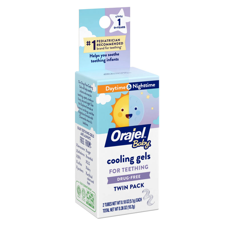 [Australia] - Orajel Baby Daytime and Nighttime Non-Medicated Cooling Gels for Teething, 2 tubes, 0.18 oz each 