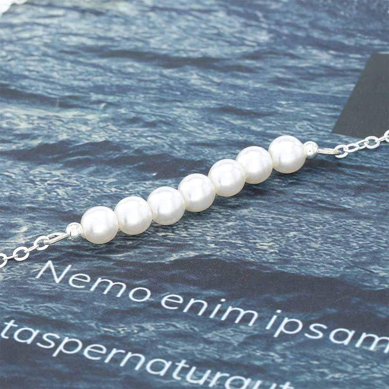 [Australia] - Olbye Pearl Anklet Bracelet Silver Layering Ankle Bracelet for Women and Girls Beach Wedding Foot Jewelry 