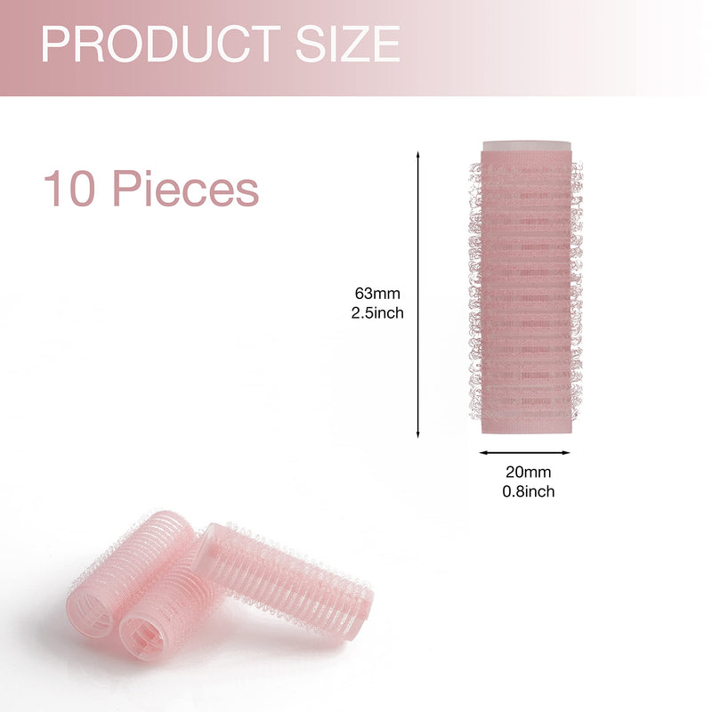[Australia] - KHEERANA 10 Pieces Self Grip Hair Rollers 20MM Medium Hair Curlers For Short And Long Hair Salon Hairdressing Curler For Curling And Styling Hair Self Holding DIY Roller For Hair Grip 