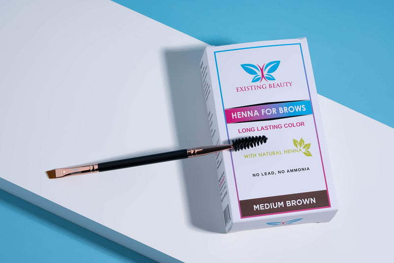 [Australia] - Existing Beauty Henna Eyebrow Tint Brush for Application of Eyebrow Henna Dual Sided Henna for Eyebrows Brush - Brow Brush for Henna Eyebrow Tint - Double Sided Eye Brow Brush 