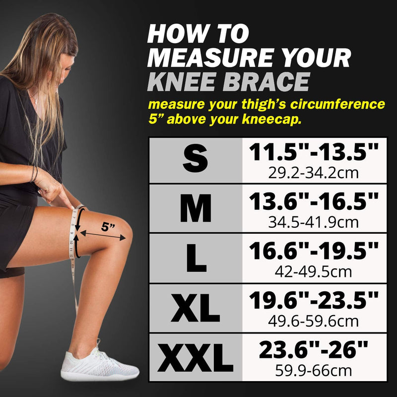 [Australia] - POWERLIX Knee Compression Sleeve - Best Knee Brace for Knee Pain for Men & Women – Knee Support for Running, Basketball, Weightlifting, Gym, Workout, Sports Black Large 