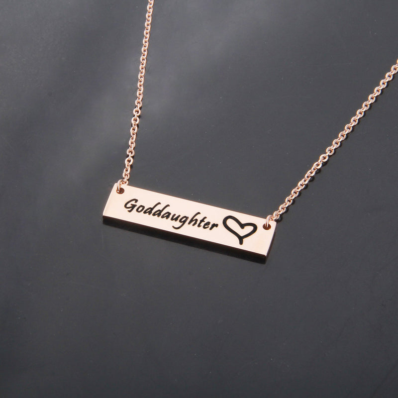 [Australia] - ENSIANTH Godmother Necklace Goddaughter Necklace Hand Stamped Bar Necklace Gift for Her RG-Goddaughter 