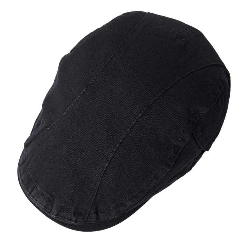 [Australia] - VOBOOM Men Cotton Newsboy Beret Hat Duckbill Buckle Cabbie Cap Cotton-black 