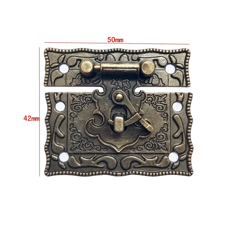 [Australia] - Wooden box lock Closed buckle lock Bronze Vintage lockRed wine box lock. Vintage jewelry box lock. Snap lock. Keyless lock. 