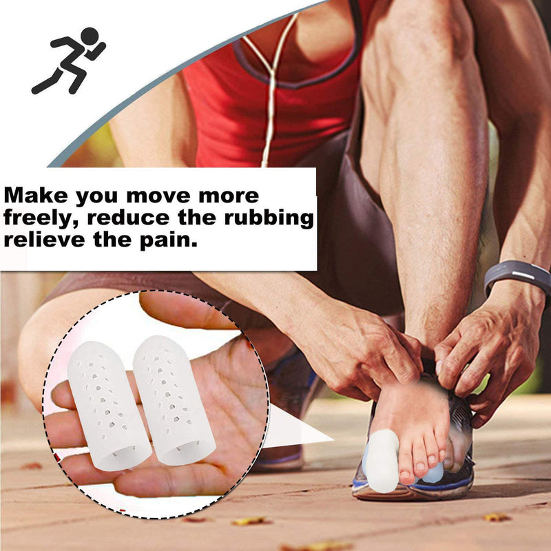 [Australia] - Footsihome 12 Pack Big Gel Toe Caps Prevents Callus, Toe Protectors Sleeves Tubes with Breathing Hole for Blisters Corns Hammer Toes Toenails Loss Friction Pain Relief 