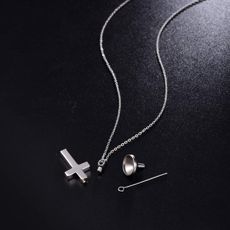 [Australia] - BEILIN Jewelry 925 Sterling Silver Urn Cross Necklace for Men for Women 