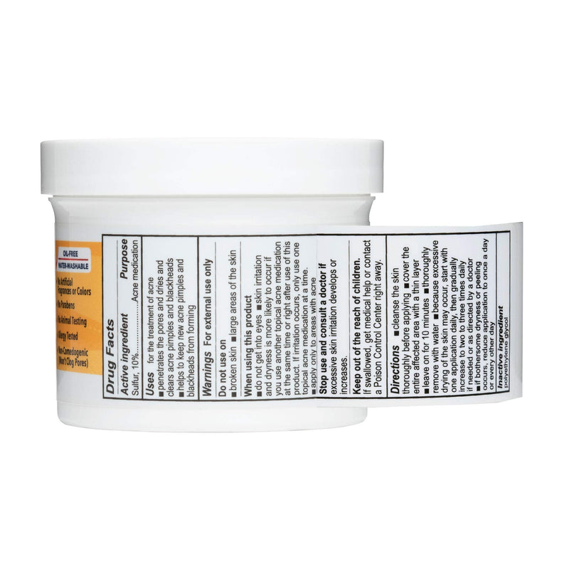 [Australia] - De La Cruz 10% Sulfur Ointment Acne Treatment - Medication to Clear Cystic Acne Pimples and Blackheads on Face and Body - Made in USA - Jumbo Size 5.5 oz 