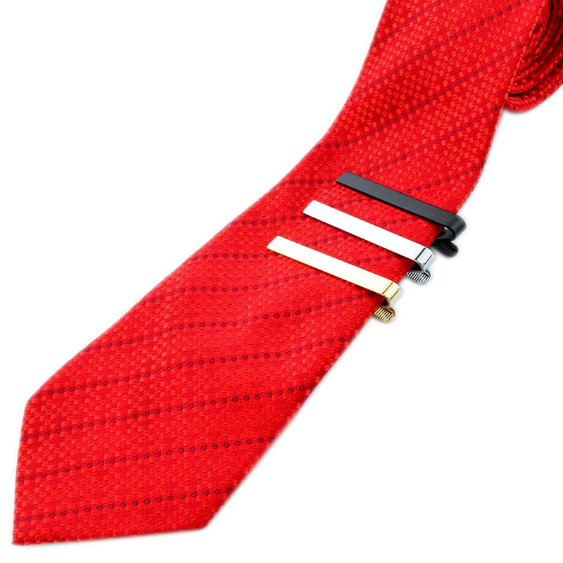 [Australia] - Lystaii 3pcs Tie Bar Clip, Tie Tack Pins Tie Clips 2.2 Inch for Men Fathers' Day Multicolor 